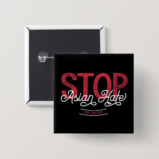 Stop Aziatische Hate Button (Voorkant /achterkant)