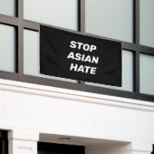 Stop Aziatische Hate, zwart wit Spandoek (Buitenkant Gebouw)