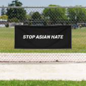 Stop Aziatische Hate, zwart wit Spandoek (Insitu)