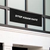 Stop Aziatische Hate, zwart wit Spandoek (Buitenkant Gebouw)