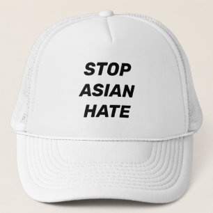 Stop Aziatische Hate, zwart wit Trucker Pet
