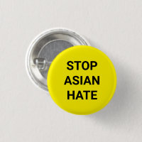 Stop Aziatische Hate, zwarte gele Pin Button