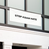 Stop Aziatische Hate, zwarte witte banner (Buitenkant Gebouw)