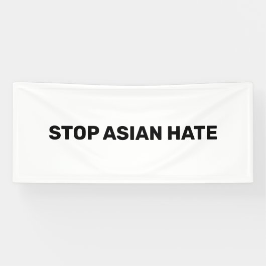 Stop Aziatische Hate, zwarte witte banner (Horizontaal)