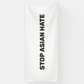 Stop Aziatische Hate, zwarte witte banner (Verticaal)