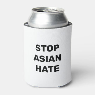 Stop Aziatische Hate, zwarte witte Koelbox Blikjeskoeler