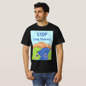 Stop Bende Geweld Handdruk voor Vrede T-shirt (Voorkant volledig)