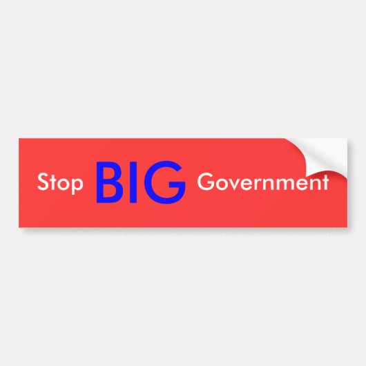 Stop BIG-regering Bumpersticker (Voorkant)