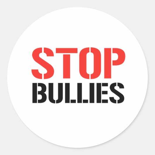 STOP BULLIES RONDE STICKER (Voorkant)