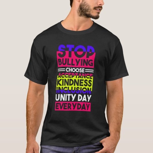 Stop Bullying Choose Acceptance Kindness Inclusion T-shirt (Voorkant)