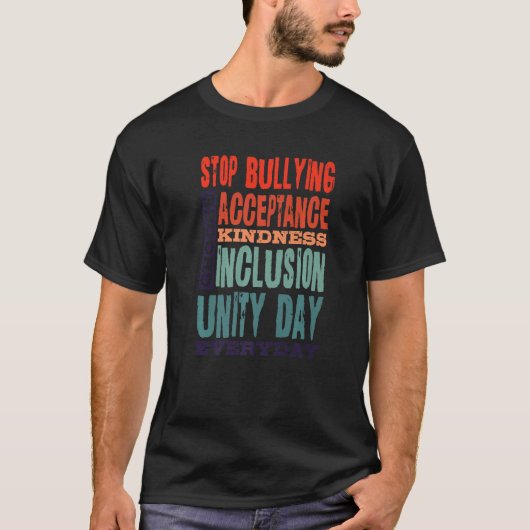 Stop Bullying Choose Acceptance Kindness Inclusion T-shirt (Voorkant)