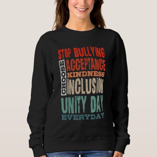 Stop Bullying Choose Acceptance Kindness Inclusion Trui (Voorkant)