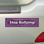 Stop Bullying Paarse Brick Bumpersticker (Op auto)