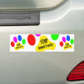 Stop Bumpersticker dierenmishandeling (Op auto)