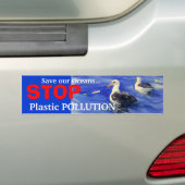 STOP Bumpersticker van plastische vervuiling (Op auto)