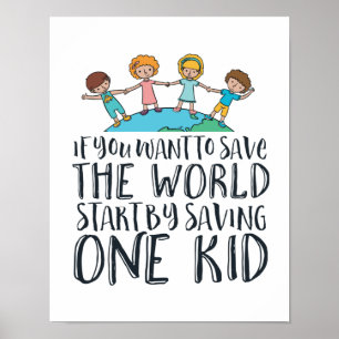 Stop campagne tegen kindermisbruik Hoop en liefde Poster