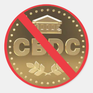 Stop CBDC Ronde Sticker