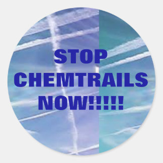 Stop Chemtrails nu!! Ronde Sticker