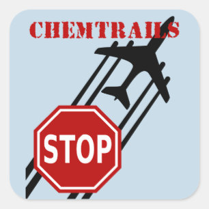Stop chemtrails vierkante sticker