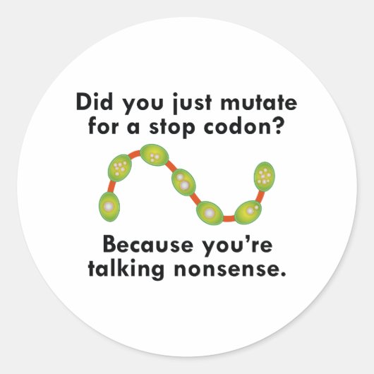 Stop Codon Ronde Sticker (Voorkant)