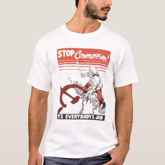Stop Communism! Vintage T-shirt (Voorkant)