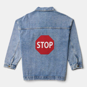 STOP conception de panneau Denim Veste
