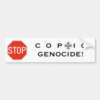 STOP COPTISCH GENOCIDE! BUMPERSTICKER