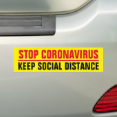 Stop CoronaVirus Covid19 slogan social distcing Bumpersticker (Op auto)