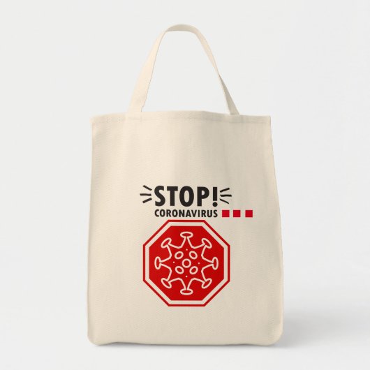 Stop Coronavirus! Ellebpomhandshake, afstand Tote Bag (Voorkant)