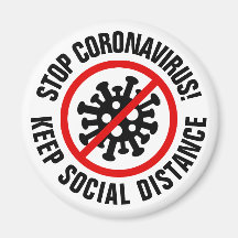 Stop CoronaVirus logo magnets avec slogan personna