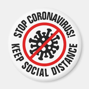 Stop CoronaVirus logo magnets avec slogan personna