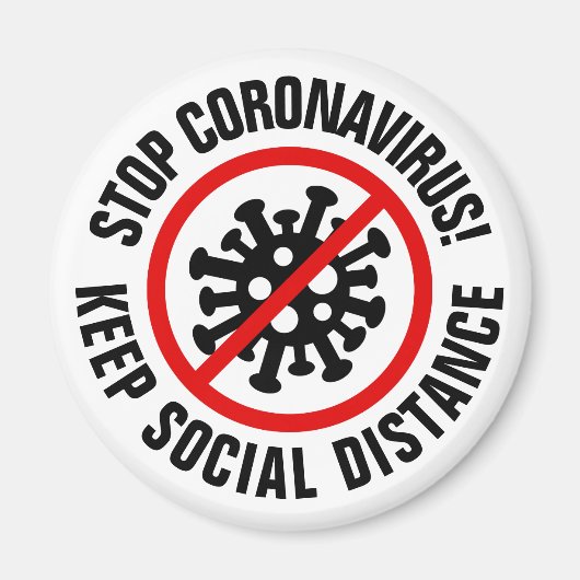 Stop CoronaVirus logo magnets avec slogan personna (Devant)