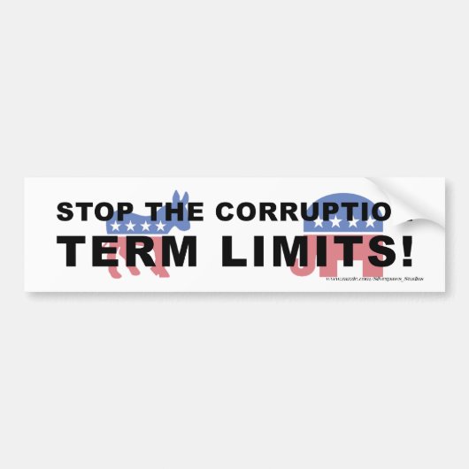 Stop corruptie, Term Limieten - Bumper Bumpersticker (Voorkant)