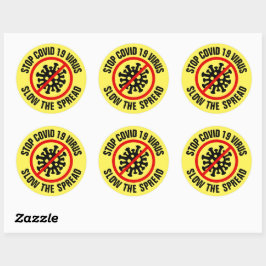 Stop COVID 19 Help de verspreiding van het coronav Ronde Sticker