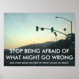 STOP DAT HET Poster Motivatie woorden AFRAID WORDT