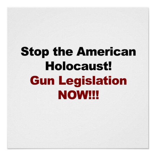 Stop de Amerikaanse holocaust! Pistool nu! Perfect Poster (Voorkant)