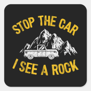 Stop de auto die ik zie als een rotzooi. vierkante sticker