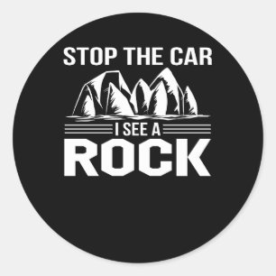 Stop de auto die ik zie, een rockrok. ronde sticker