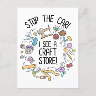 Stop de auto! Ik zie een Craft Store Briefkaart