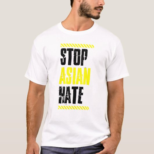Stop de Aziatische Hate Warning Tape American Prid T-shirt (Voorkant)