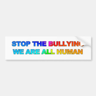 STOP DE BULLYING - WE ZIJN ALLEMAAL MENSELIJK (2) BUMPERSTICKER