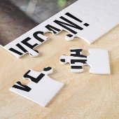 Stop de dierenmishandeling met bruin varken legpuzzel (Zijkant)