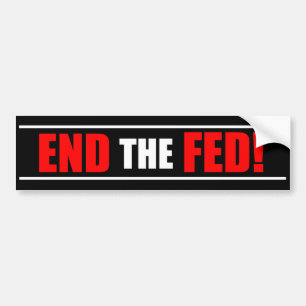 Stop de Fed! Bumpersticker - Rood en zwart