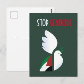 Stop de genocide – het Briefkaart voor een vrij Pa (Voorkant / Achterkant)