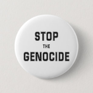 STOP de genocide Zeg nee tegen genocide Genoci Ronde Button 5,7 Cm