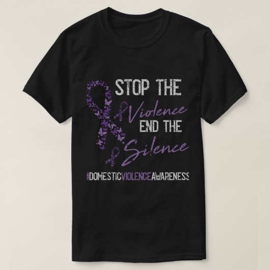 Stop de geweldpleging in het huiselijk geweld t-shirt (Design voorkant)