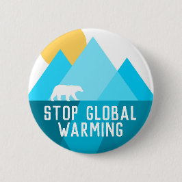 Stop de Global Warming Polar Beer Glacier Button
