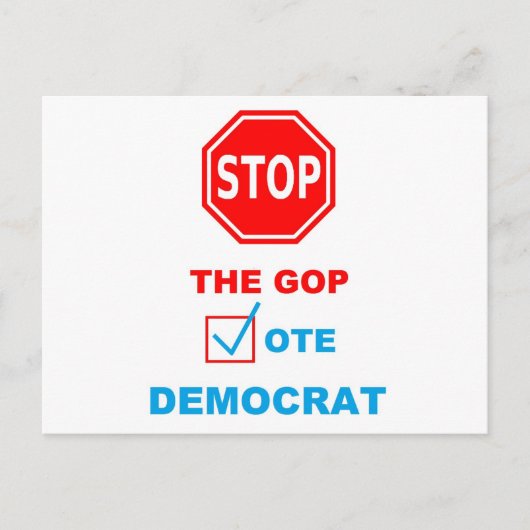 STOP DE GOP - BRIEFKAART (Voorkant)