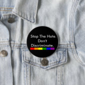 Stop de haat tegen discriminatie en gelijkheid ronde button 7,6 cm (In situ)