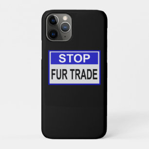 Stop de handel in bont Blauwe sticker iPhone 11 Pro Hoesje